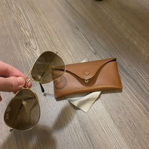 Brown faded ray bans